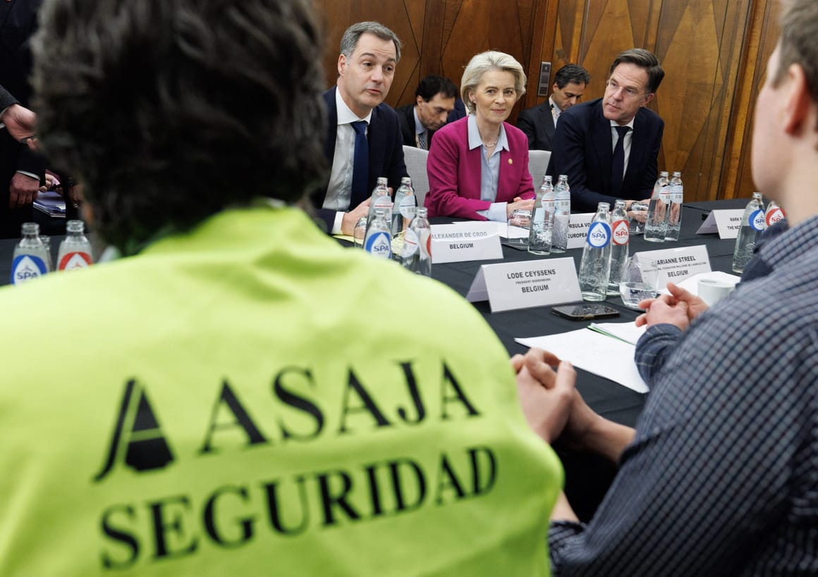 Protesting farmers share table with EU leaders