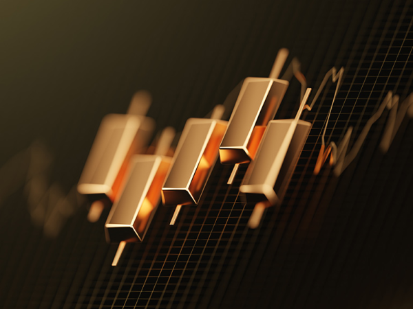 An illustration of rising gold price charts