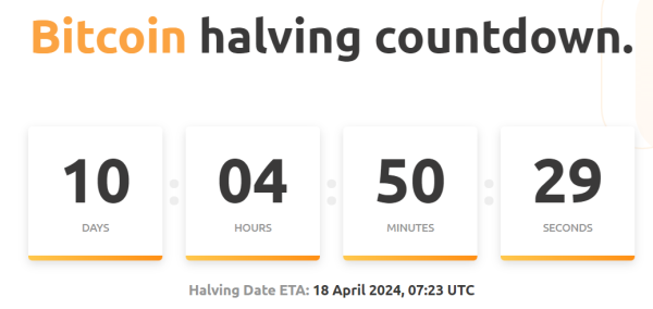 Bitcoin Halving in 10 Days.