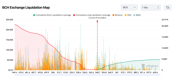 Bitcoin Cash (BCH) Price Forecast | Source: Coinglass