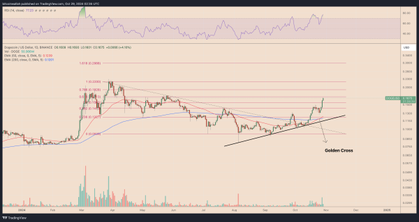 DOGE/USD daily price chart